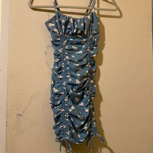 Short Blue Floral Dress Size Small